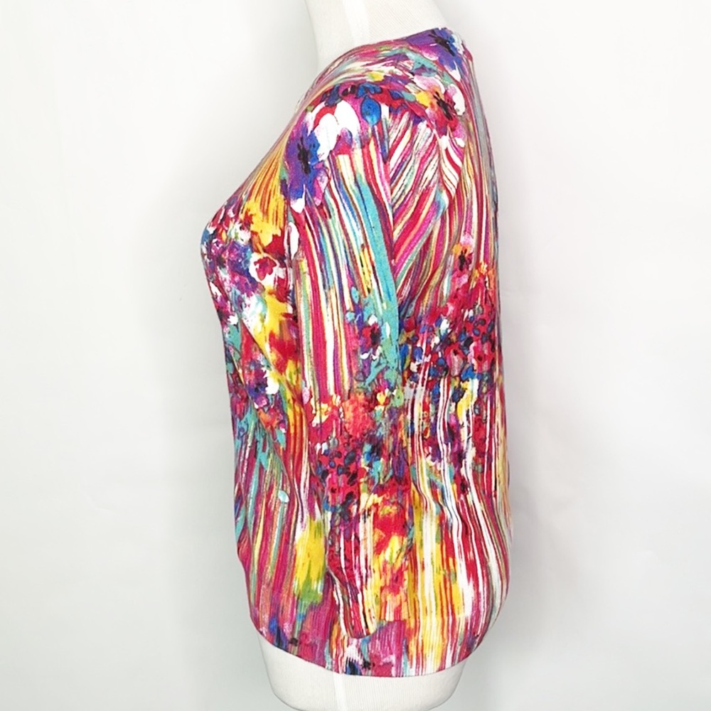 Joseph A. Colorful Button Up Cardigan (M) - Picture 4 of 8